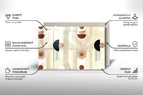Skleněná deska do kuchyně Boho geometrické tvary