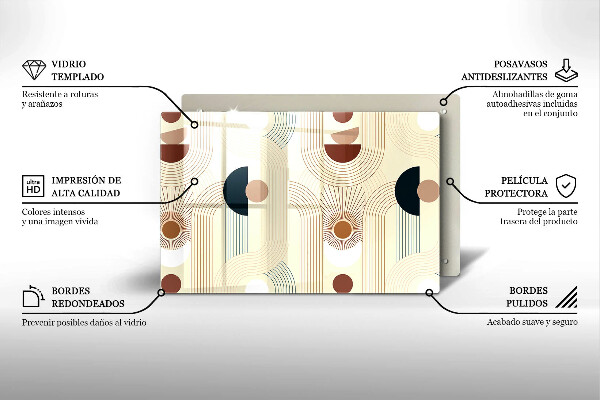 Skleněná deska do kuchyně Boho geometrické tvary