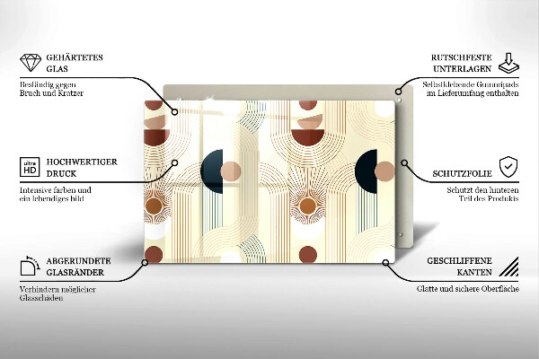 Skleněná deska do kuchyně Boho geometrické tvary