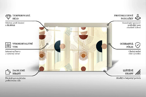Skleněná deska do kuchyně Boho geometrické tvary