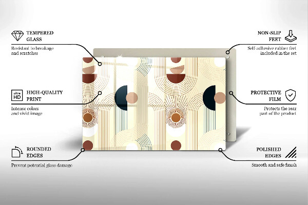 Skleněná deska do kuchyně Boho geometrické tvary