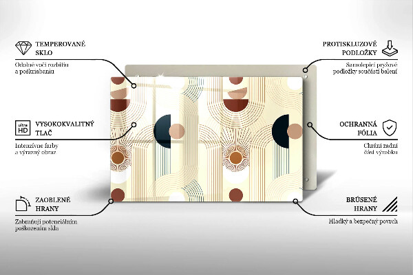 Skleněná deska do kuchyně Boho geometrické tvary