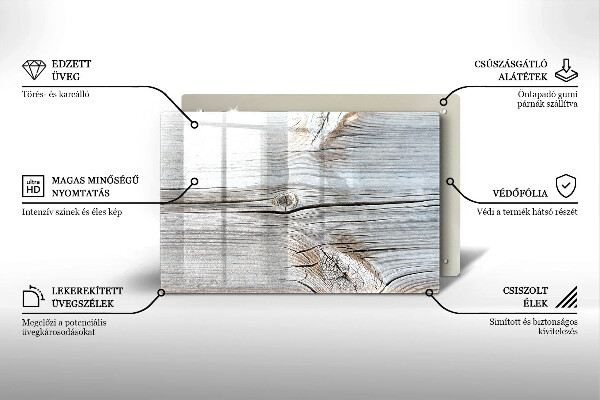 Skleněná deska do kuchyně Světlá struktura dřeva