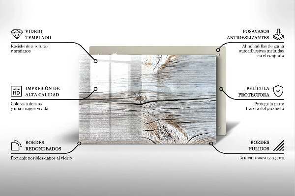 Skleněná deska do kuchyně Světlá struktura dřeva