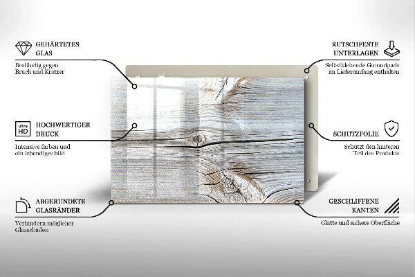 Skleněná deska do kuchyně Světlá struktura dřeva