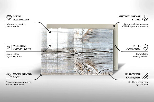 Skleněná deska do kuchyně Světlá struktura dřeva