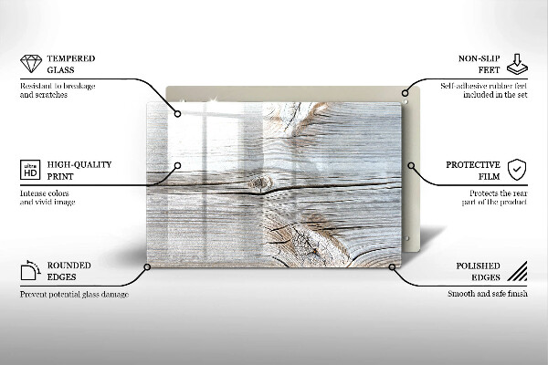 Skleněná deska do kuchyně Světlá struktura dřeva