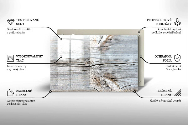 Skleněná deska do kuchyně Světlá struktura dřeva