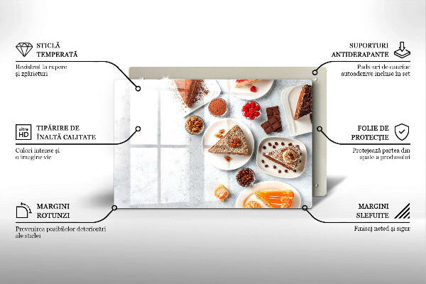 Skleněná deska do kuchyně Sladkost dortu