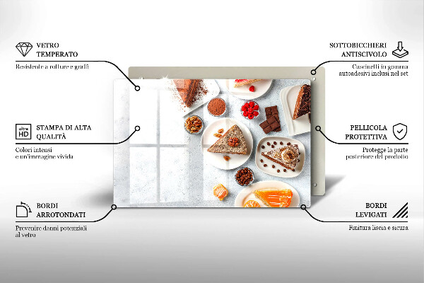 Skleněná deska do kuchyně Sladkost dortu