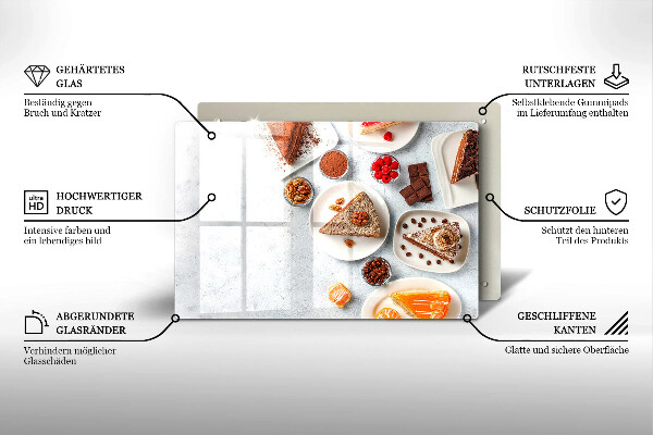 Skleněná deska do kuchyně Sladkost dortu