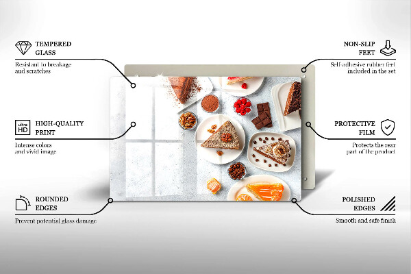 Skleněná deska do kuchyně Sladkost dortu
