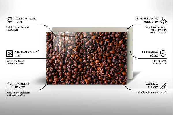 Skleněná deska do kuchyně Kávová zrna