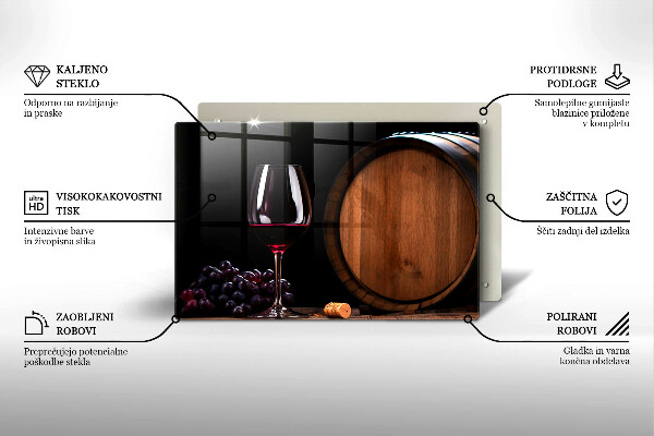 Skleněná deska do kuchyně Sudová sklenice na víno