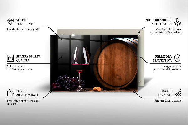 Skleněná deska do kuchyně Sudová sklenice na víno