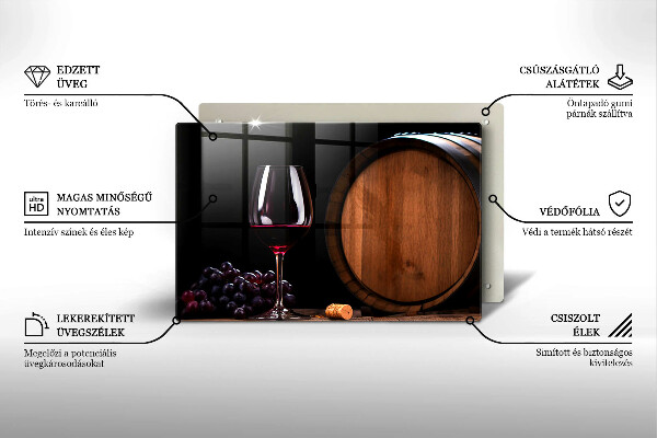 Skleněná deska do kuchyně Sudová sklenice na víno