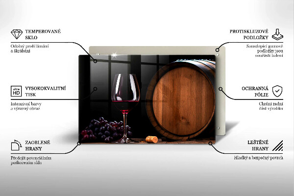 Skleněná deska do kuchyně Sudová sklenice na víno