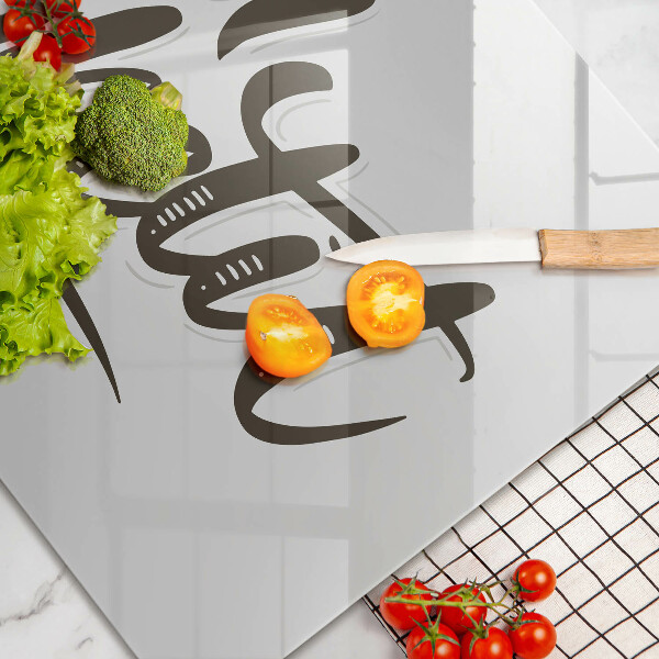 Skleněná deska do kuchyně Bon appetit nápis