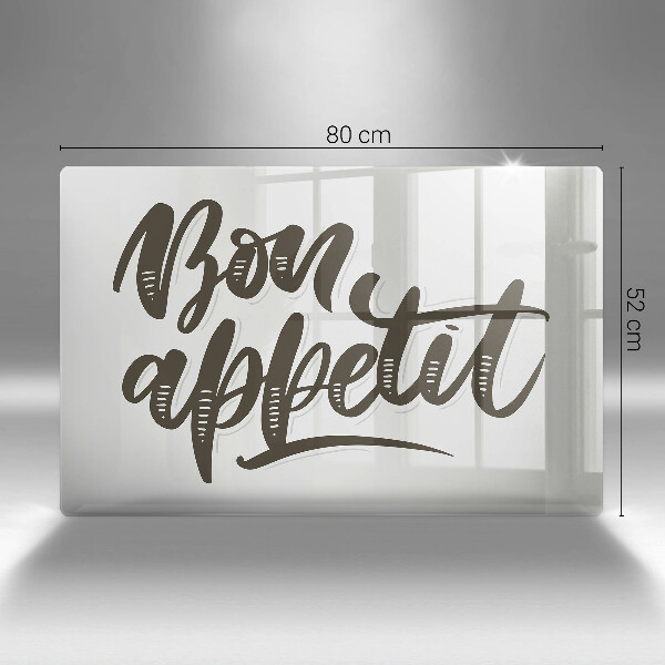 Skleněná deska do kuchyně Bon appetit nápis
