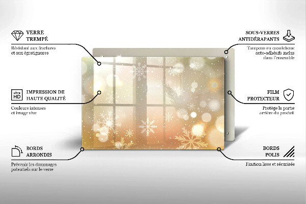 Skleněná deska do kuchyně Sněhové vločky