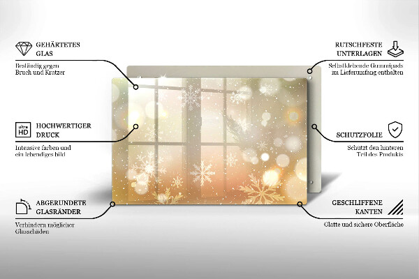 Skleněná deska do kuchyně Sněhové vločky