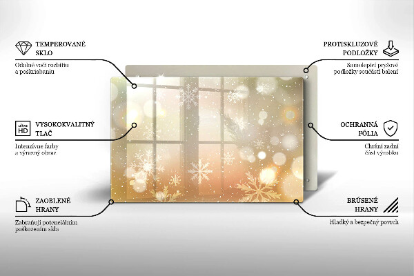 Skleněná deska do kuchyně Sněhové vločky