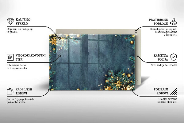 Skleněná deska do kuchyně Vánoční dekorace