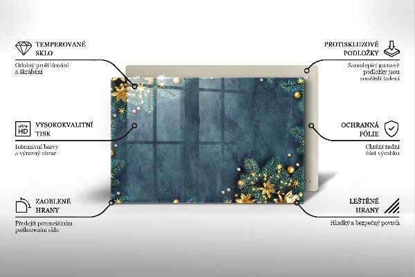 Skleněná deska do kuchyně Vánoční dekorace