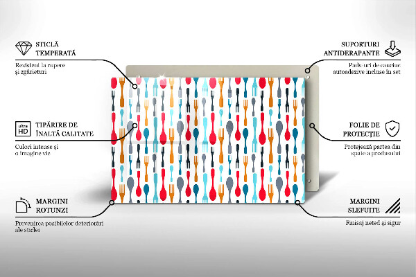 Skleněná deska do kuchyně Ilustrace lžíce