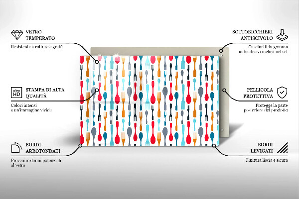 Skleněná deska do kuchyně Ilustrace lžíce