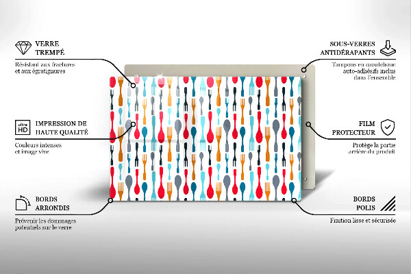 Skleněná deska do kuchyně Ilustrace lžíce