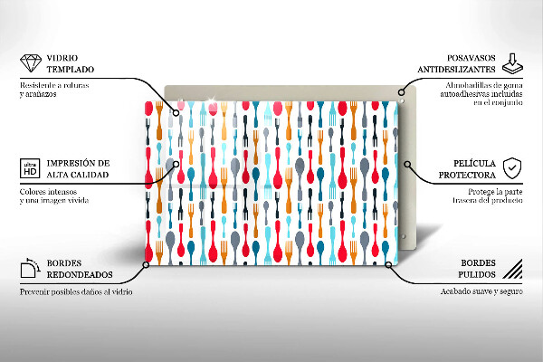 Skleněná deska do kuchyně Ilustrace lžíce