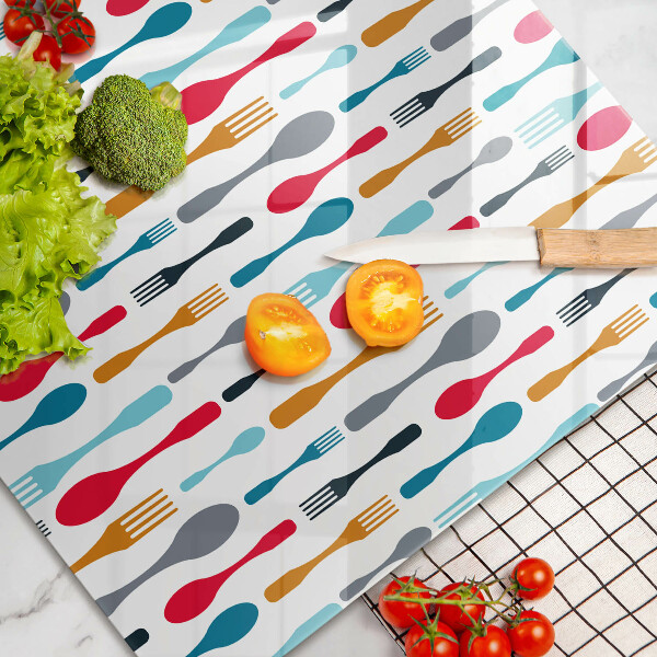 Skleněná deska do kuchyně Ilustrace lžíce