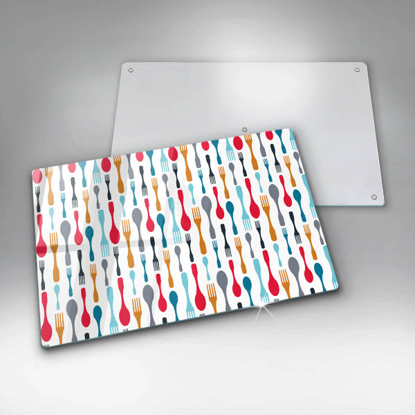 Skleněná deska do kuchyně Ilustrace lžíce