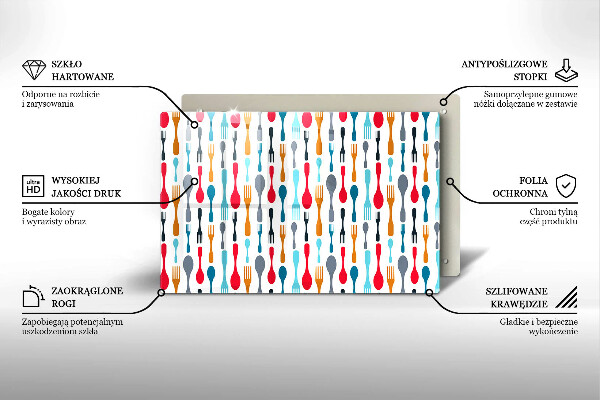 Skleněná deska do kuchyně Ilustrace lžíce