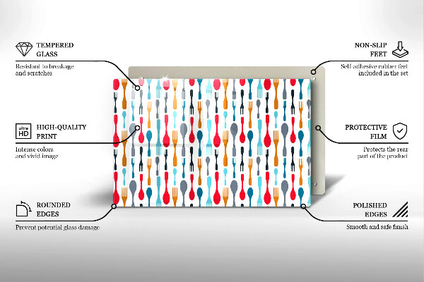 Skleněná deska do kuchyně Ilustrace lžíce