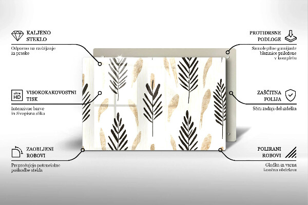 Skleněná deska do kuchyně Boho rostliny