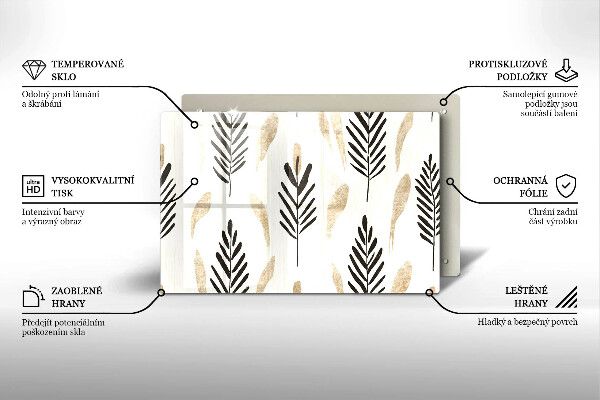 Skleněná deska do kuchyně Boho rostliny