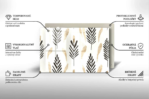 Skleněná deska do kuchyně Boho rostliny