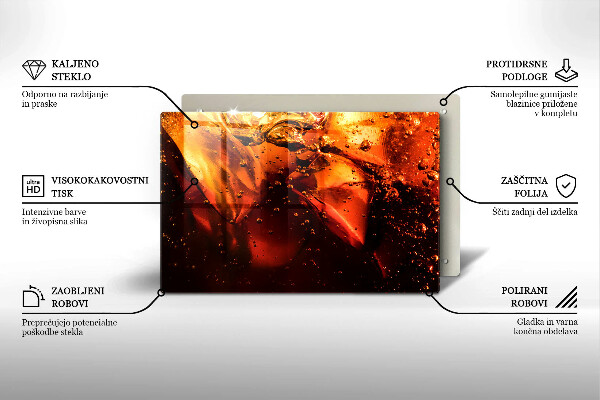 Skleněná deska do kuchyně Kolový nápoj s ledem