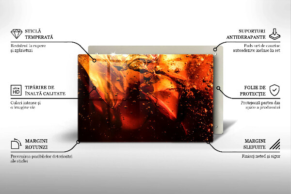Skleněná deska do kuchyně Kolový nápoj s ledem