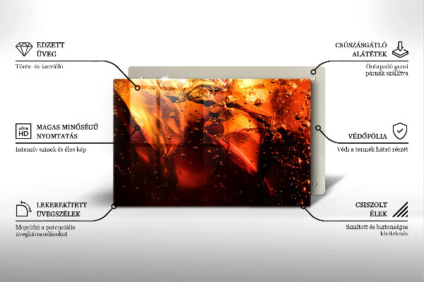 Skleněná deska do kuchyně Kolový nápoj s ledem