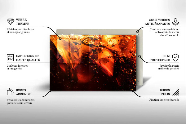 Skleněná deska do kuchyně Kolový nápoj s ledem