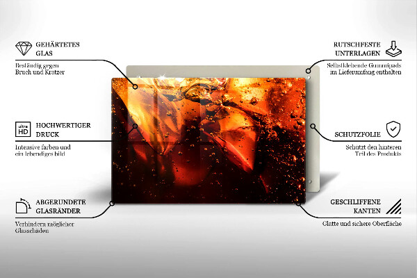 Skleněná deska do kuchyně Kolový nápoj s ledem