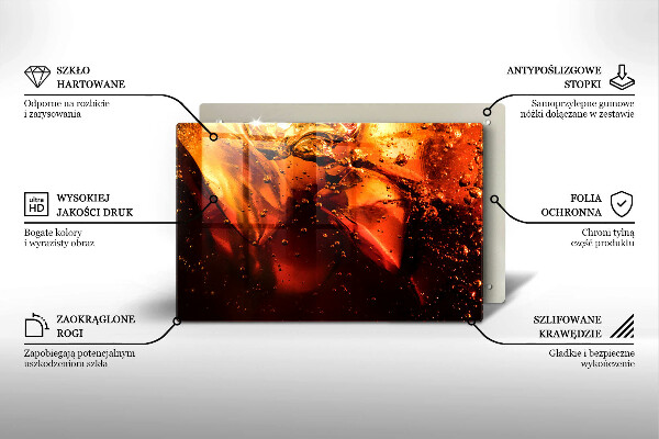 Skleněná deska do kuchyně Kolový nápoj s ledem