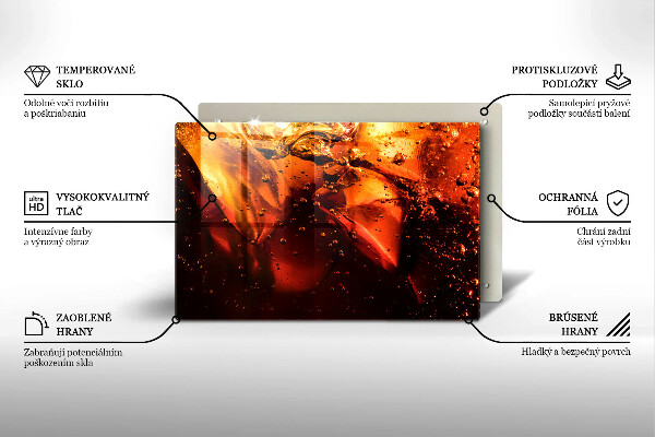 Skleněná deska do kuchyně Kolový nápoj s ledem