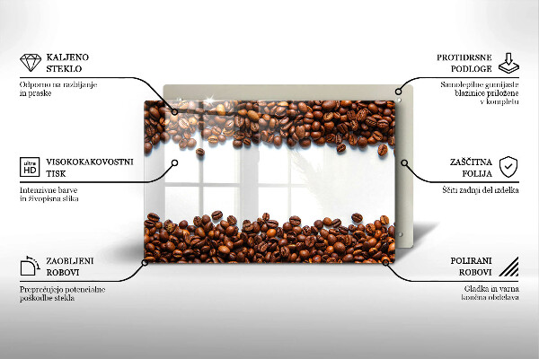 Skleněná deska do kuchyně Kávová zrna