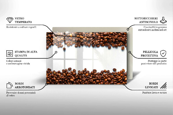 Skleněná deska do kuchyně Kávová zrna