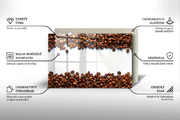 Skleněná deska do kuchyně Kávová zrna