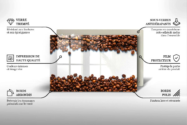 Skleněná deska do kuchyně Kávová zrna